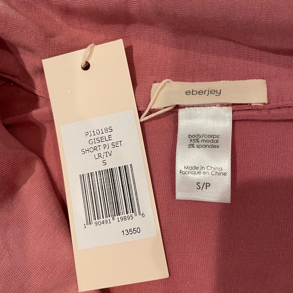 NWT Eberjey Short Set, Açaí/Ivory, Small